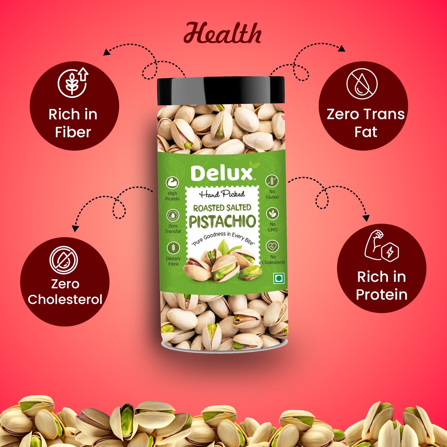Delux Foods Green Raisin 150gm & Pistachios 150gm Combo | Kishmish Pista Combo Pistachios, Raisins (2 x 300 g)