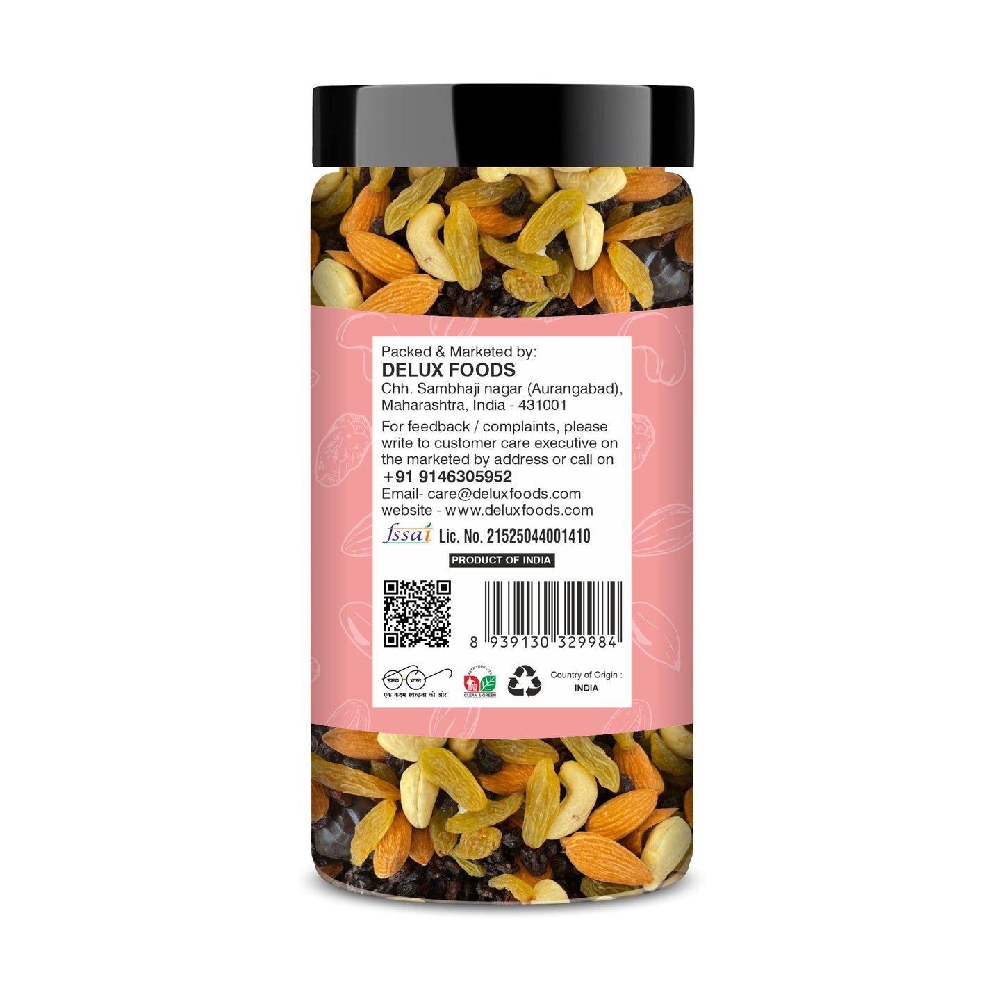Delux Foods Panchmeva Dry Fruits Mix, 500g & 250g | Healthy Snacks Mixed Nuts Almonds, Cashews, Dates, Raisins