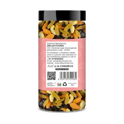 Delux Foods Panchmeva Dry Fruits Mix, 500g & 250g | Healthy Snacks Mixed Nuts Almonds, Cashews, Dates, Raisins